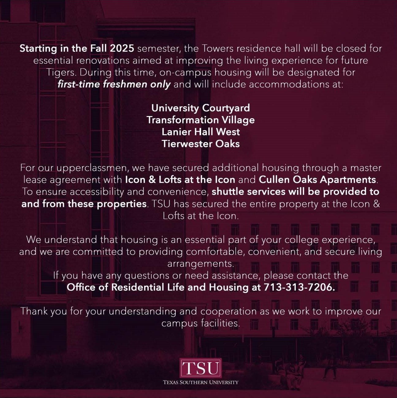 housing announcement