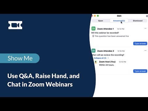 Use Q&A, Raise Hand, and Chat in Zoom Webinars