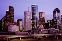 Arial View of Houston Skyline