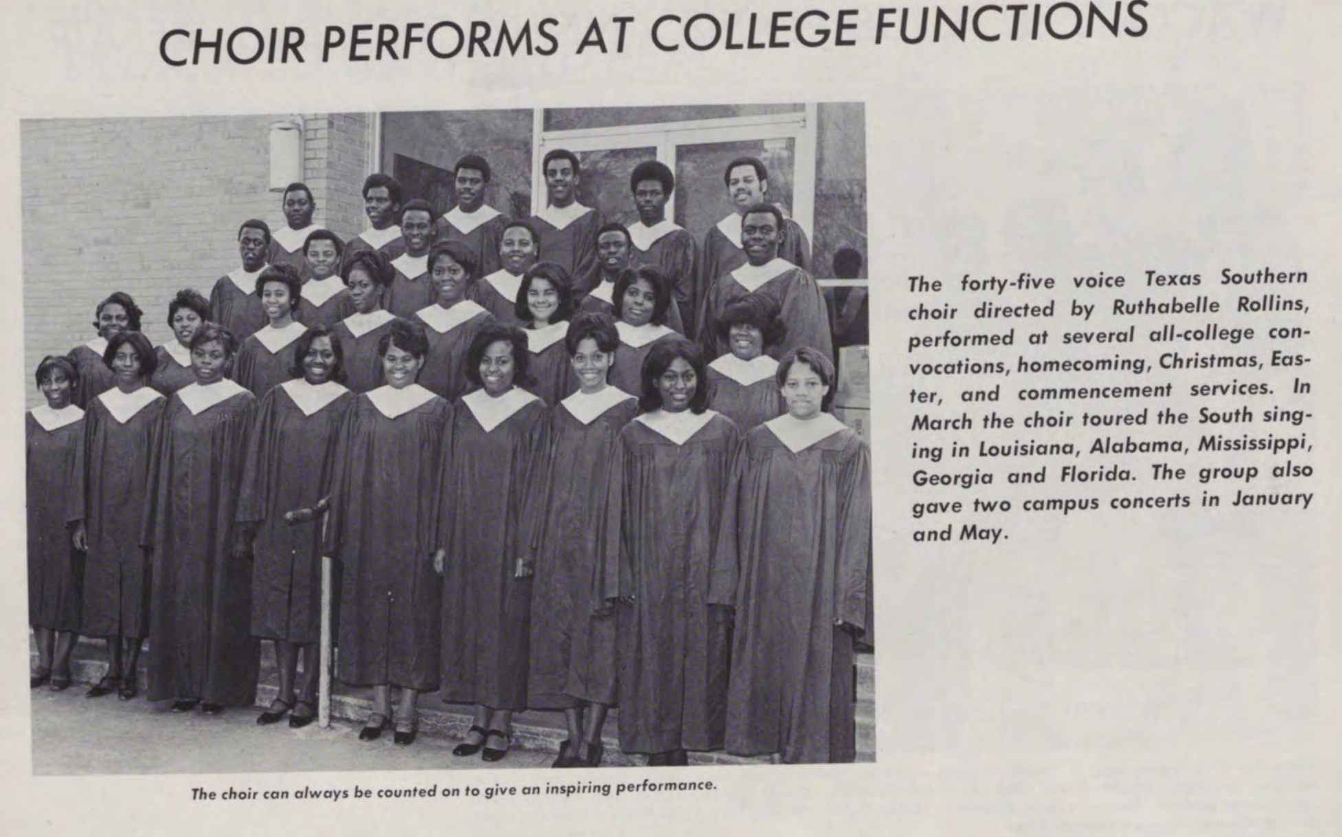 TSU choir historical photos